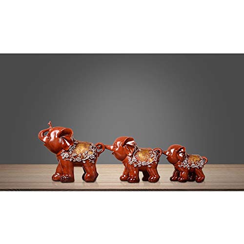 3 éléphants résine CNCNSH objet déco salon rouge