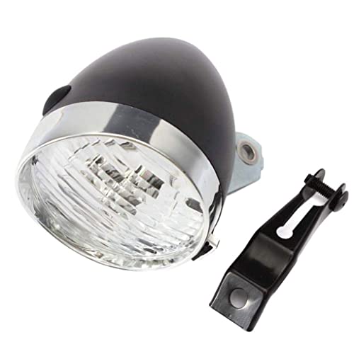 Neroyaner Headlight, Black Vintage Headlight with Bracket 3 LED Retro Bike Front Light Cycling Bike Fog Head Night Safety Lamp