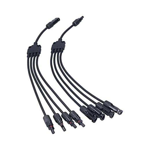 Fafeicy IP67 Ⅱ Conector De Panel Solar, Conector Paralelo Tipo Y De 4 Ramas Cable De Extensión De Panel Solar Adaptador De Cable Fotovoltaico Para Panel Solar, conexión de terminal de crimpado