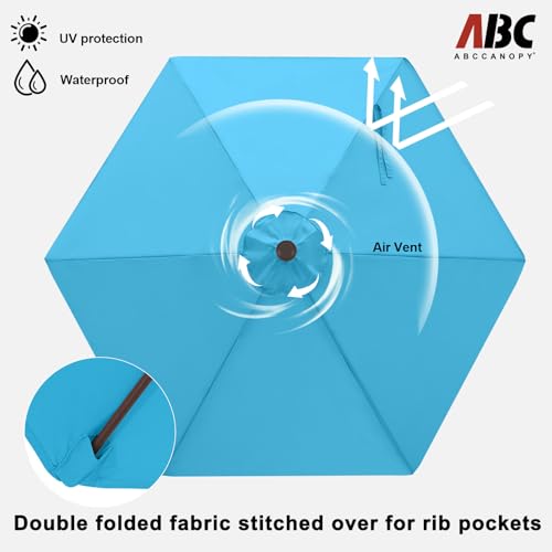 Image of ABCCANOPY 7.5FT Patio Umbrella Outdoor 6 RibsTable Umbrella | Fade & UV Resistant Fabric,6 Fiberglass Ribs,Smooth Crank System,Wind Resistance,Great for Patio,Backyard,Garden,Deck