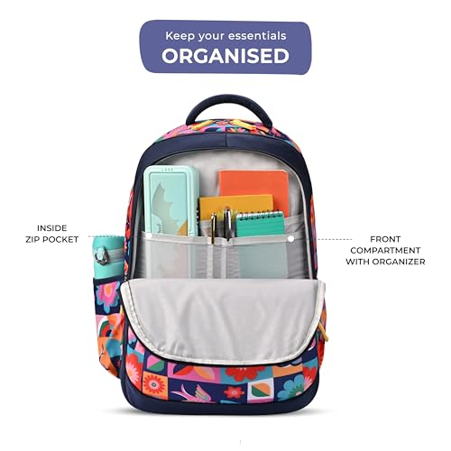 Image of Gear Florentine 19 inch /24L Large Water Resistant School Bag /Casual Backpack /Daypack /Laptop Bag for Boys /Girls (Blue - Pink)