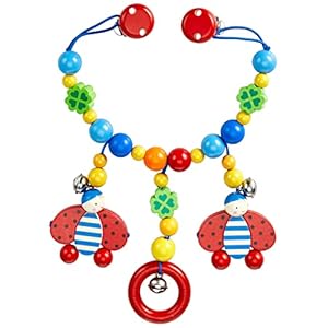 Heimess 734470 kinderwagenketting lieveheersbeestje met clips, meerkleurig