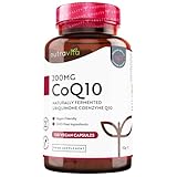 CoQ10 200mg - 120 Vegan Capsules of High Strength Co Enzyme Q10 (4 Months Supply) - 100% Pure and Naturally Fermented Ubiquinone Coenzyme - No Synthetic Additives - Made in The UK by Nutravita