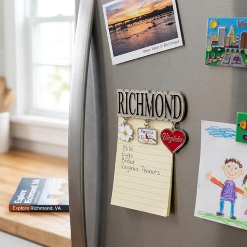 Imán decorativo Richmond Virginia metálico con esmalte 2 pulg miniatura 2