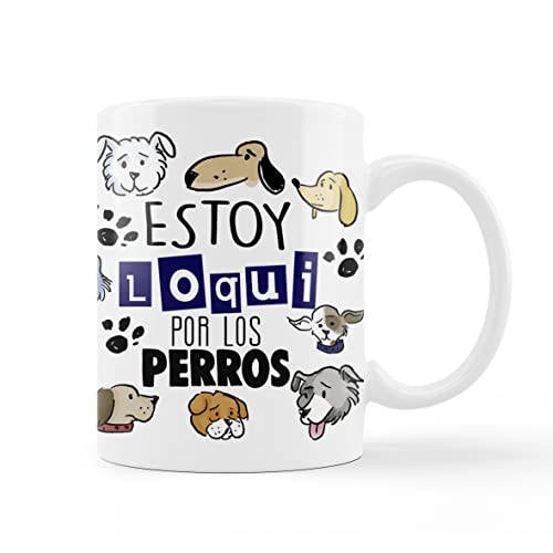 Caneca personalizada | Estou loQUI para os cães, Caneca para cão, Cerâmica de 350 ml, Canecas Originais para Retorno