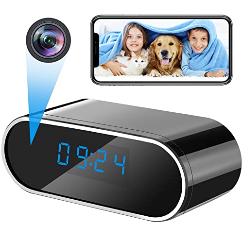 Hidden Camera, Spy Camera Wireless WiFi 1080P Hidden Cameras Clock with Night Vision,Motion Detection,Loop Recording,Small Nanny Cam Secret Camera with Phone App for Home Room Baby Pet