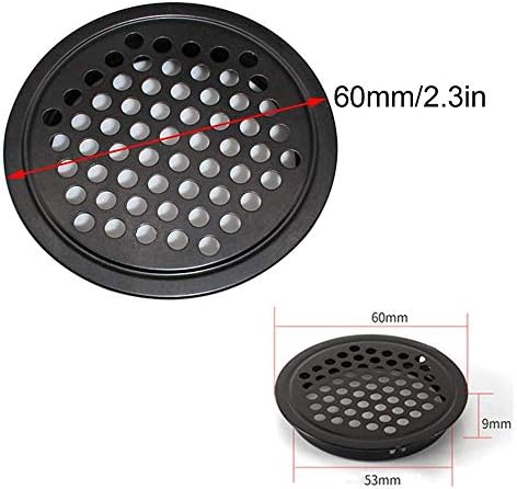 6 Pcs Round Ventilation Grilles Vent Mesh Wardrobe Vents, 60mm Stainless Steel Air Vent Cover Cupboard Air Vent Shoe Cabinet Vents for Kitchen Bedroom Bathroom