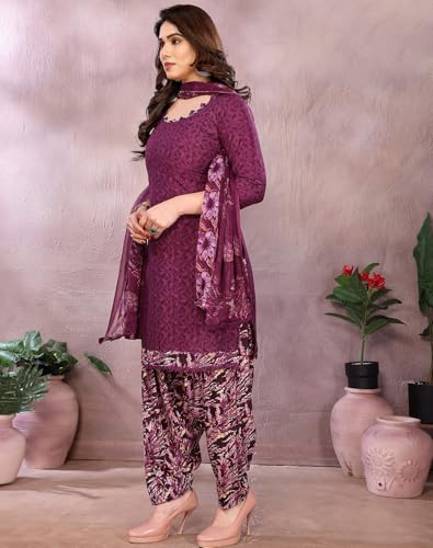 Image of Yashika Unstiched Crepe dress materials | Crepe Salwar Suit for women with dupatta | suit material for women unstitched
