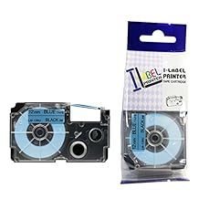 LM Tapes Premium Compatible Label Tape Replacement for Casio XR12BU 1/2 in Black on Blue Labeling Tape for use in Casio XR-12BU 12mm, 1/Pack