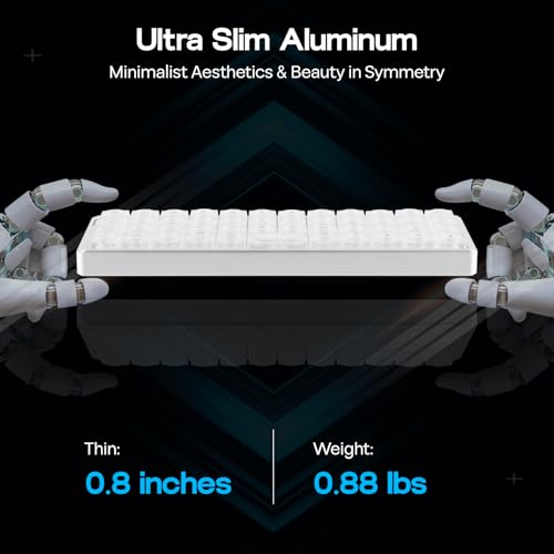 Image of EPOMAKER Luma40 Low Profile Mechanical Keyboard with QMK /VIA & CNC Metal, Transparent PC Keycap, Hot-Swap, Kailh Linear Switch, 2.4Ghz /BT /USB, 40% Wireless Gaming Keyboard for Mac /Win