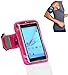 Produktbild Navitech pinkes wasserfestes Neopren Fitness/Joggen/Lauf Armband mit Reflectorstreifen (HTC One V/ HTC One S/ HTC Desire X/ HTC Desire C/ HTC Explorer / HTC Windows Phone 8S/ HTC Windows Phone 8X / Samsung Ativ S)