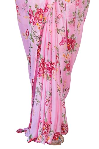 Image of MIRCHI FASHION Women Saree Chiffon Floral Printed | Breathable Lightweight Sari for Regular Home and Office Wear with Blouse Piece