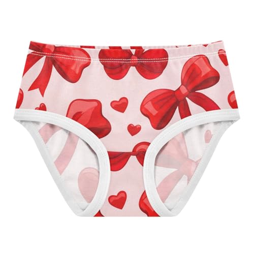 Red Bows Hearts Light Pink Toddler Underwear Floral 2t Cotton Cute Panties Girl Fun Print Kids Undies Briefs