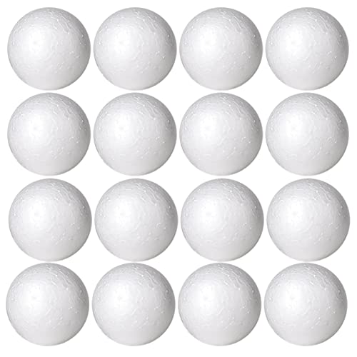 Worown 16 Pack 8cm Craft Foam Ball, Solid Polystyrene Foam Balls for Arts & Crafts, Ornaments School Projects Wedding Decorations