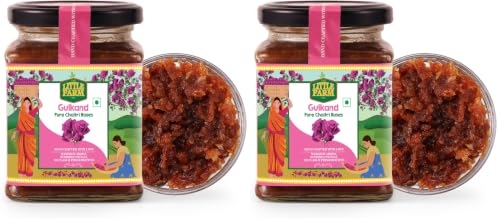Image of THE LITTLE FARM CO Healthy Dessert Gulkand (250g) - Made With Pure Chaitri Gulab | Rose Petal Jam | Sundried With No Artificial Flavors | Traditional Recipe | Ayurvedic Digestive & Natural Body Coolant