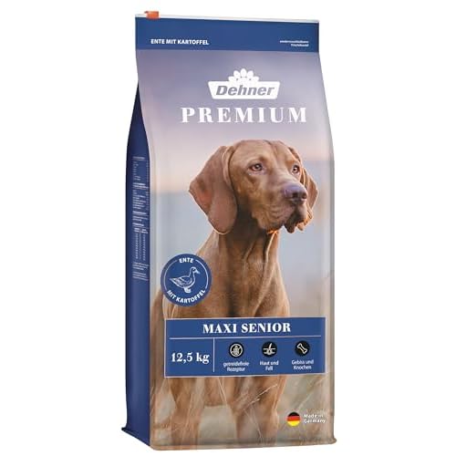 Dehner Premium Hundetrockenfutter Maxi Senior, Ente und Lamm mit Kartoffel, 12.5 kg