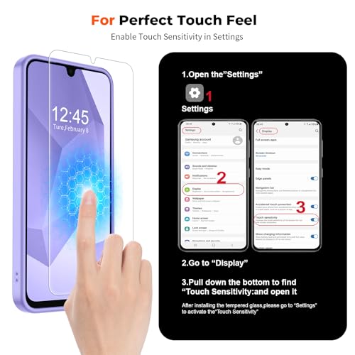 Image of SUPFINE Magnetic for Samsung Galaxy A16 5G Case with Screen Protector, (Built-in Magnets) (Military Grade Drop Protection) Slim Translucent Shockproof Phone Case,Purple