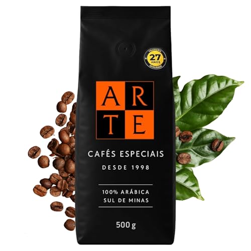 Café Especial em Grãos Arte Café, 100% Arábica, 500g, Torra Média, Altitude Sul de Minas, Sabor Frutado, Notas de Chocolate e Caramelo