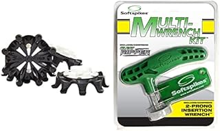 SOFTSPIKES Golf Spikes Pulsar Fast Twist 3.0 Black Golf Spikes, White/Black, Bag of 1 set UK & Multi Wrench Kit,Green