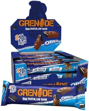 Grenade Proteinriegel - OREO, 12 x 60 g | Proteinreich & Zuckerarm, Mehr als 21 g Protein pro Riegel
