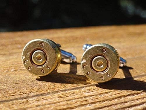 Brass 7.62 x 39 mm NATO Caliber Ammo Cufflinks, Lapel Pins, Tie Bars, Earrings, Jewelry and Accessories