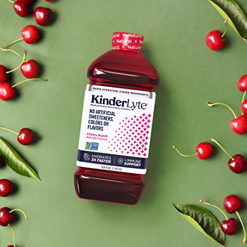 Kinderlyte Natural Electrolyte Solution | Doctor-Formulated For Rapid Rehydration | No Artificial Sweeteners, Colors Or Flavors (Cherry Punch, 6-Pack) #TOP4
