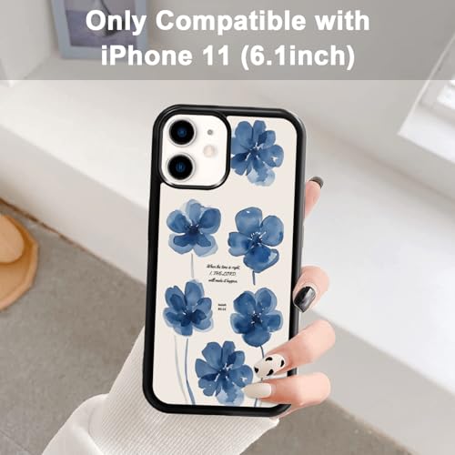 Coque iPhone 11 fleurs bleues en TPU premium antichoc - 6