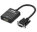 Onten HDMI to VGA Adapter HDMI Female to VGA Male Converter with 3.5mm Audio Jack for TV Stick, Raspberry Pi, Laptop, Monitor, PC, Tablet, Digital Camera, Etc