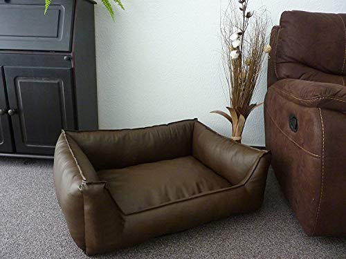 Image of PAWSOME Dog Bed, Dog Sofa, Sleeping Place, Artificial Leather (XL, Brown)