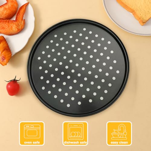 11 Inch Pizza Pan for oven, Round Nonstick Pizza Pans with Holes, Carbon Steel Pizza Baking Tray for Home Kitchen 2 Pack (11 Inch Pizza Pan (2 Piece)) - Image 5