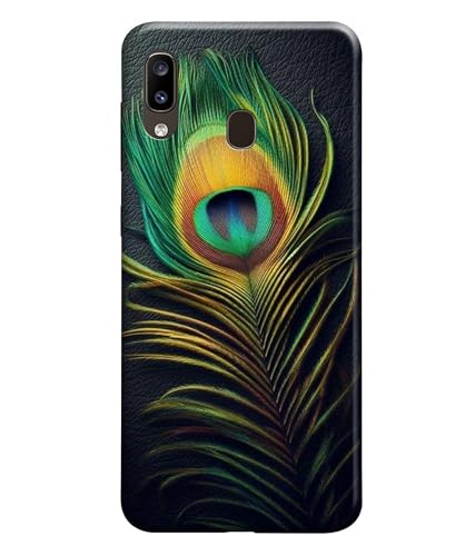 Image of Peacock Feather Mor Pankh Printed Hard Back Case Cover Compatible for Samsung Galaxy A21S (Multicolor) - D1671