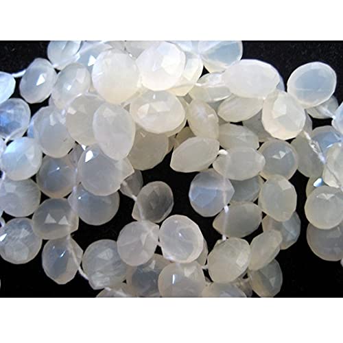 Perles pierre de lune blanche naturelle coeurs 10mm pour créer un cadeau personnalisé