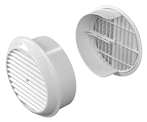 Rejilla de ventilación redonda Rejilla 175 (diámetro 175 mm), de material plástico ABS color blanco, con enganche Flex 125/160 patentado con muelle de embudo elástico de geometría variable Cover