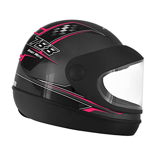 Pro Tork Capacete Super Sport Moto 56 Grafite/Rosa