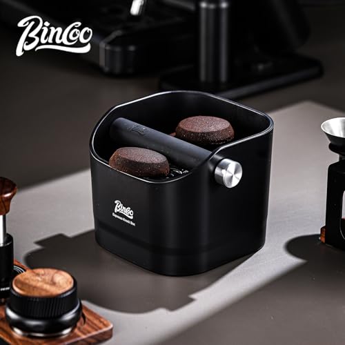 Bincoo Coffee Knock Box 0.8L – ABS Espresso Knock Bin with Non-Slip Base, Wide 4.6" Slanted Opening & Detachable Silicone Knock Bar for Easy Cleaning and Quiet Use(Black) by Bincoo - Used condition - Image 8