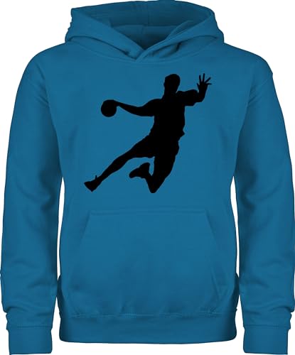 Kinder Hoodie Jungen Mädchen - Sport Kleidung - Handballer I Geschenk Handballer I Handball Geschenke - 152 (12/13 Jahre) - Himmelblau - baumwollpullover hoody 25. geburtstag wm kinderpulli