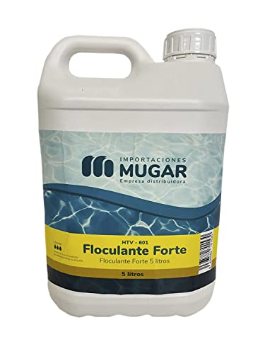 Mugar-Floculante Extra 5 litros. Floculante Forte líquido para Eliminar la turbidez del Agua. Clarificador del Agua. para Piscinas, Jacuzzi,SPA, Fuentes
