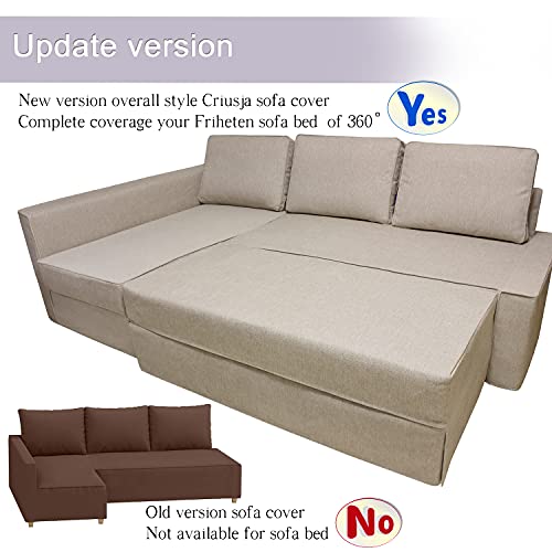 Criusja Couch Covers For Ikea Friheten Sofa Bed Sleeper, Couch Cover For Sectional Couch, Sofa Covers For Living Room, Sofa Slipcovers With Cushion And Throw Pillow Covers (S-19, Left Chaise) #TOP2