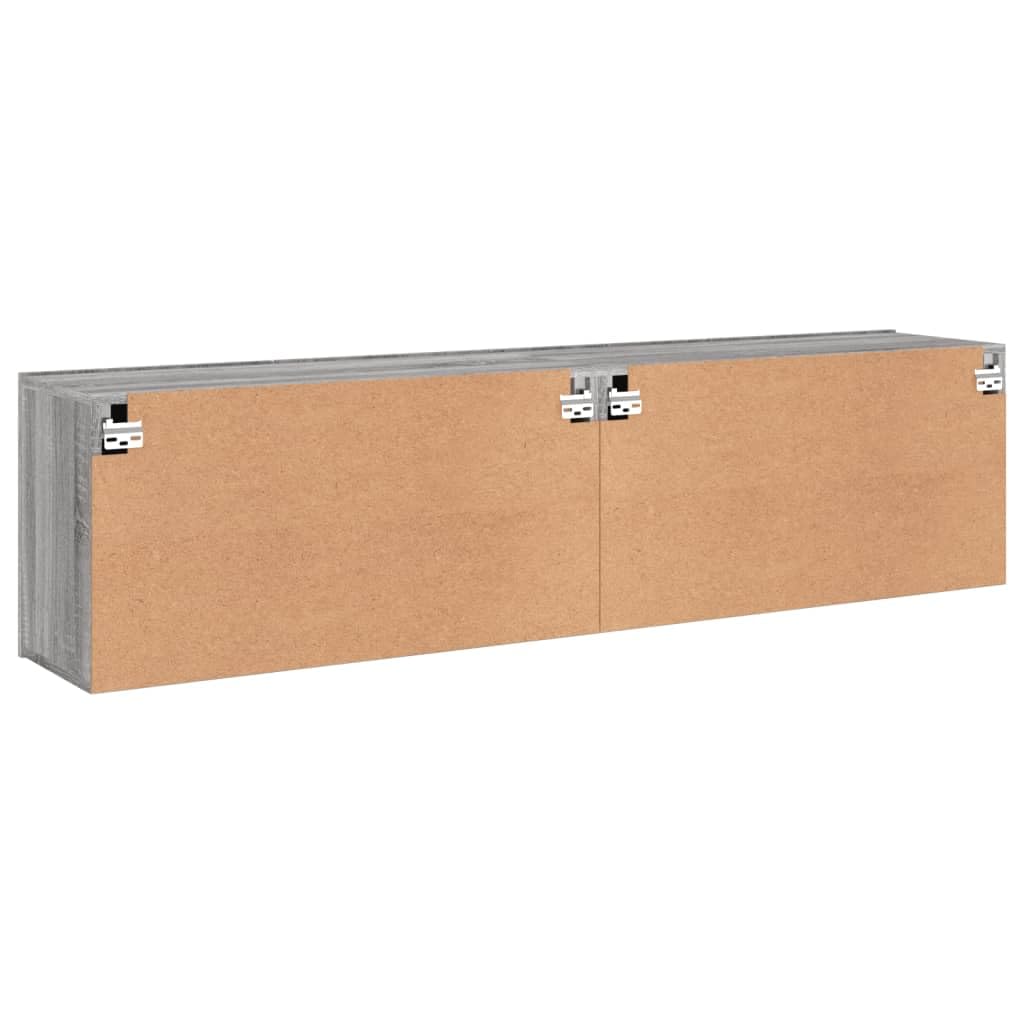 Hothingwell Meble ścienne do telewizora 2 szt. Sonoma szare 80x30x41 cm | Trwałe drewno konstrukcyjne, duża przestrzeń do przechowywania, konstrukcja ścienna, do odtwarzaczy DVD i odbiorników