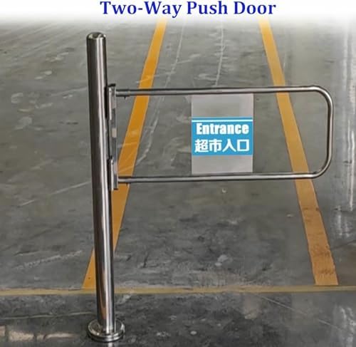 Automatic Stainless Steel Swing Gate - 90° Opening 2-Way Access Doors for Market Entrance, Secure Barrier Solution for Library & Store Security Control