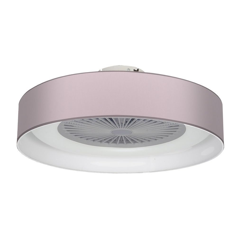 Ventilador IBOR rosa con plafon led y aspas interiores FABRILAMP