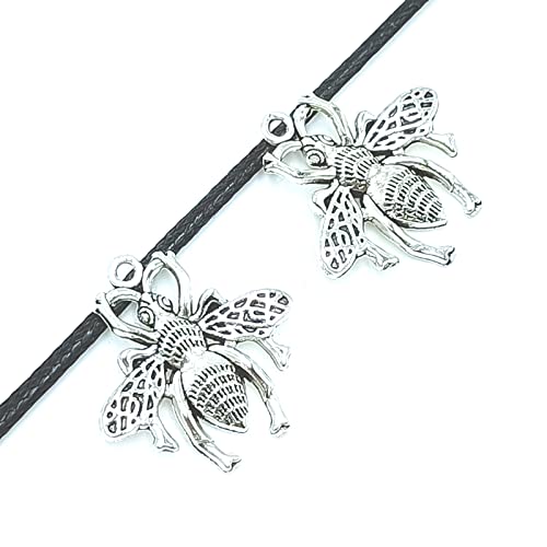Yoogcorett 20Pcs Bee Honeybee Animal Pendants Bulk Antique Tibetan Silver Charms Pendants For Diy Crafts Necklace Bracelet Keychain Jewellery Making Alloy Pendants 25 X 25Mm (Antique Silver) #TOP1