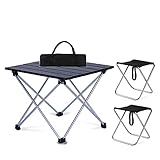 【Recomendación fuerte】: el juego de mesa y sillas plegables para exteriores combina una belleza, movilidad y practicidad sin igual, la elección perfecta en su maravillosa vida al aire libre, como picnic, campamento, playa, barco.