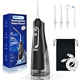 Cordless Water Flosser Teeth Cleaner Dental Oral Irrigator Picks Portable and Rechargeable 310ml Water Tank IPX7 Water Proof for Home and Travel...