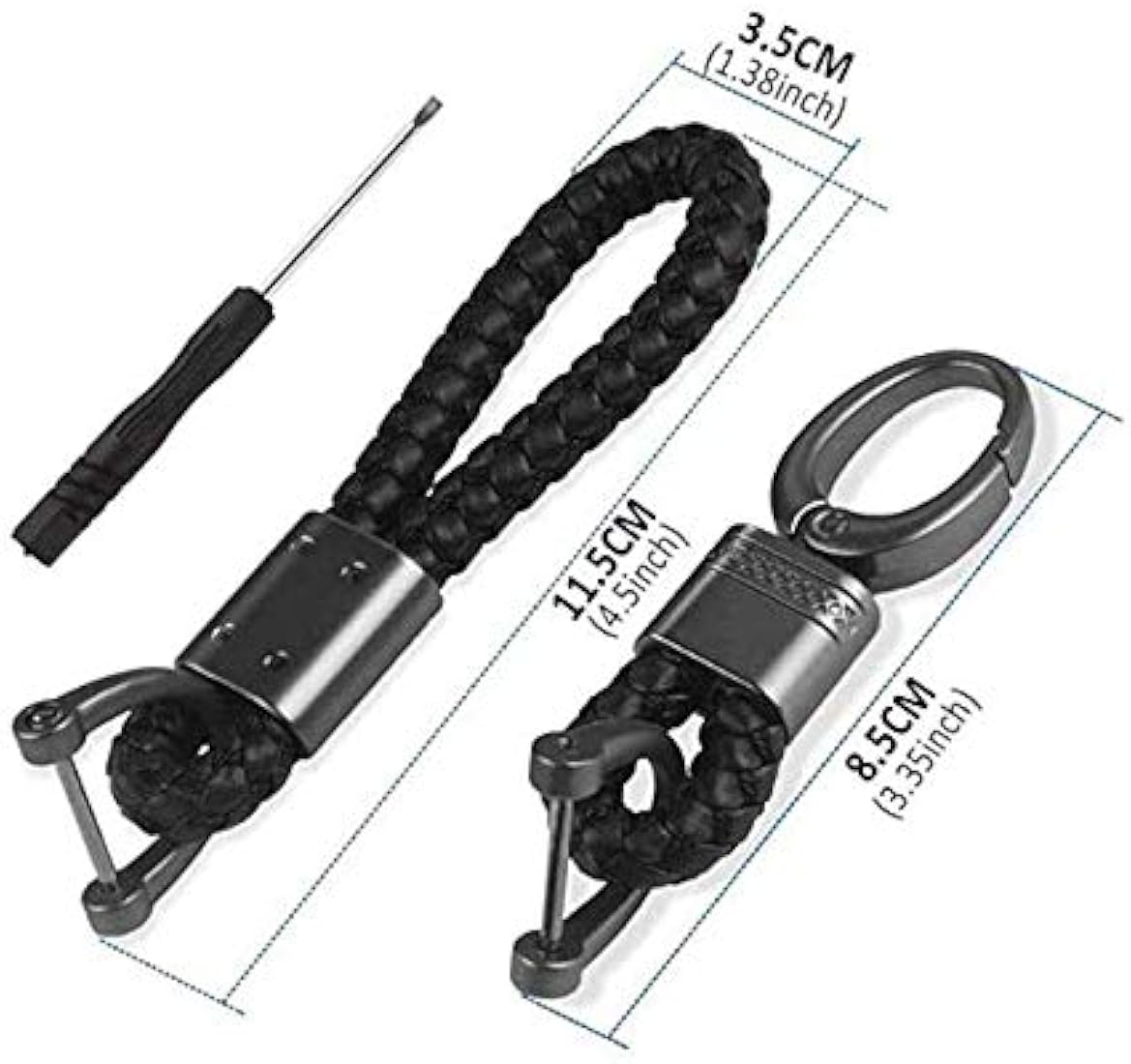 JVCV® 2 Pack Genuine Leather Keychain with Zinc Alloy Buckle