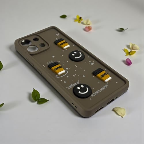 Image of SBMS Silicone Back Cover Case for Oppo K13 5G | Cute Fun 3D Cartoon, Coffee Design Silicone Case | Camera Protection Bump | Shockproof Back Cover Case for Oppo K13 5G (Coffe Mug Brown)