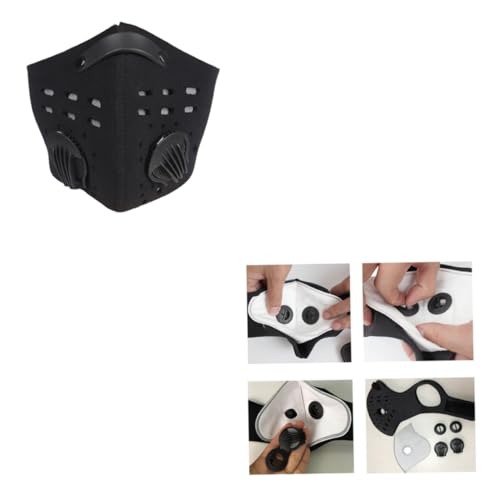 BEAHING Activated Carbon Dust Mask, Filtrate Pm2.5 Mask Pollution Mask Reusable Black Face Mask for Running, Cycling, Outdoor Activities