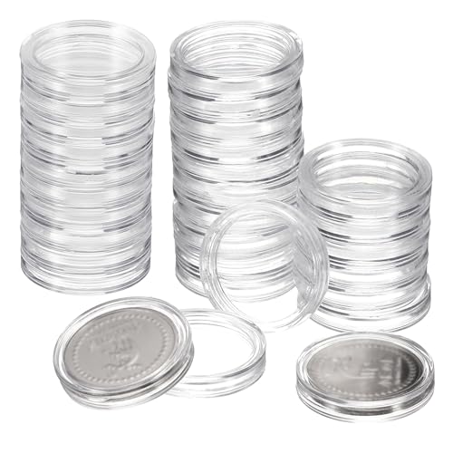 uxcell 30 piezas cápsulas plásticas para monedas 19mm miniatura 1