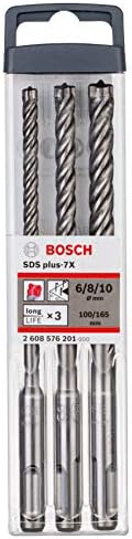 Bosch Professional 5-piece Hammer drill bit SDS plus 7X set (for concrete and masonry, rotary hammer accessories)