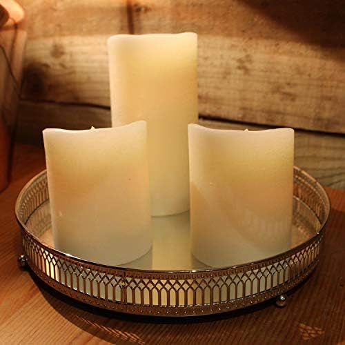 Mirror Glass Metal Decorative Silver Candle Plate Display Tray ~ 28cm Centerpiece Candle Tray, Perfume Tray